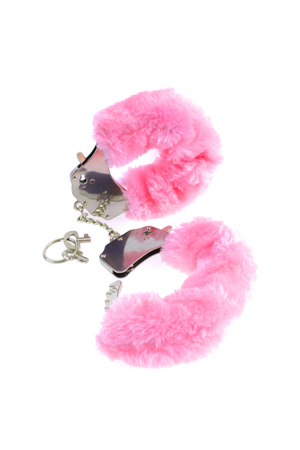 Manette Furry Cuffs Pelouche Rosa